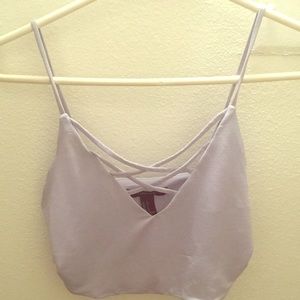 Lavender silk crop tank